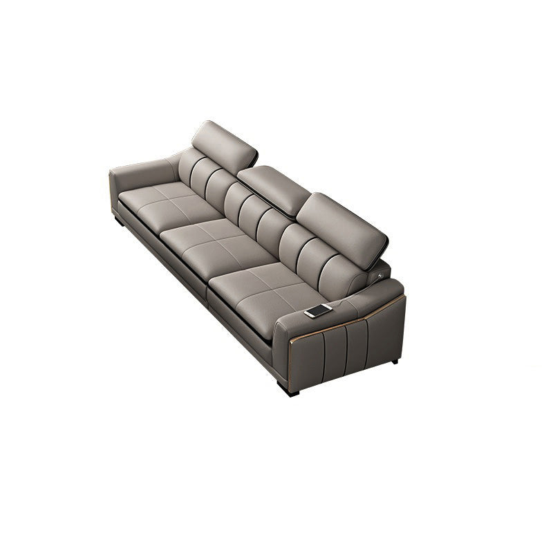 Scandinavian Light-grey High Back Sloped Arm Sectional with Wear-resisting