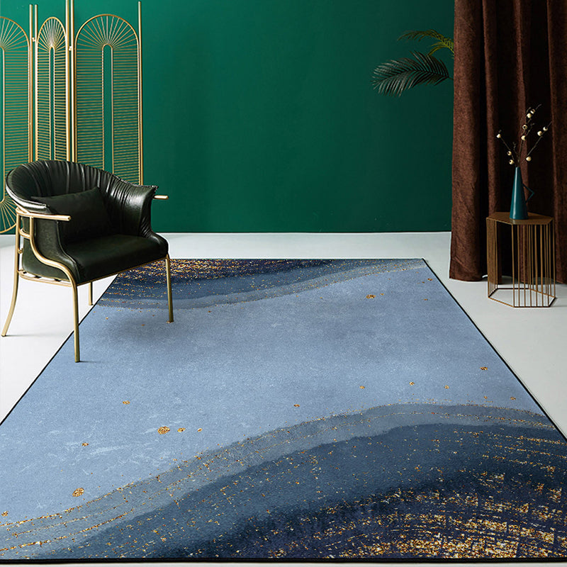 Green Graphic Rug Polyester Magnificent Rug Washable Rug for Living Room