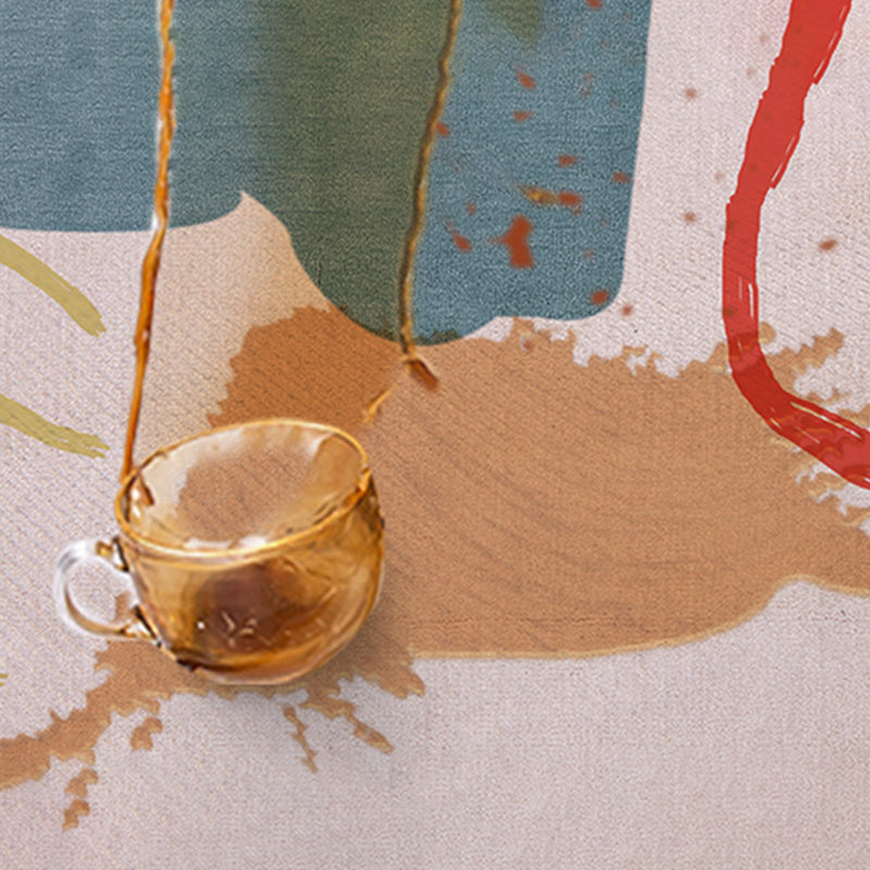 Green Graphic Rug Polyester Magnificent Rug Washable Rug for Living Room