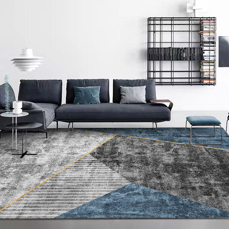 Green Graphic Rug Polyester Magnificent Rug Washable Rug for Living Room