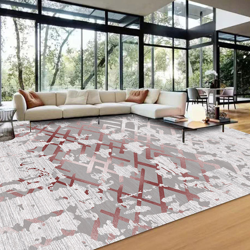 Green Graphic Rug Polyester Magnificent Rug Washable Rug for Living Room