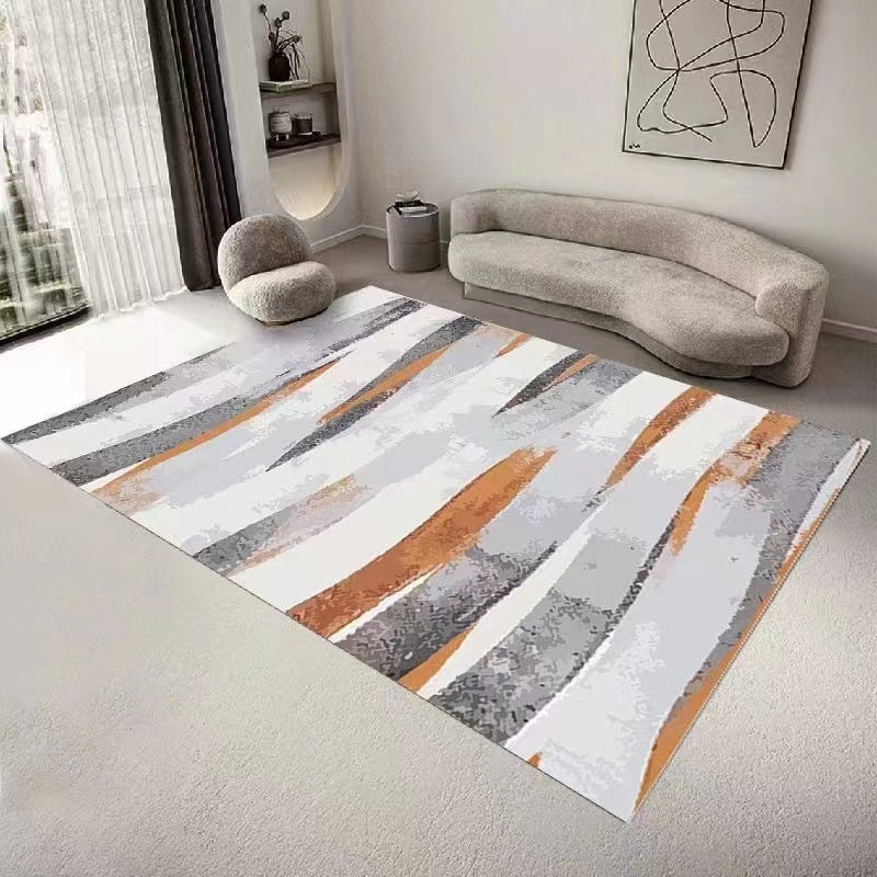Brown Modern Rug Poleyster Gradient Ramp Rug Washable Rug for Drawing Room