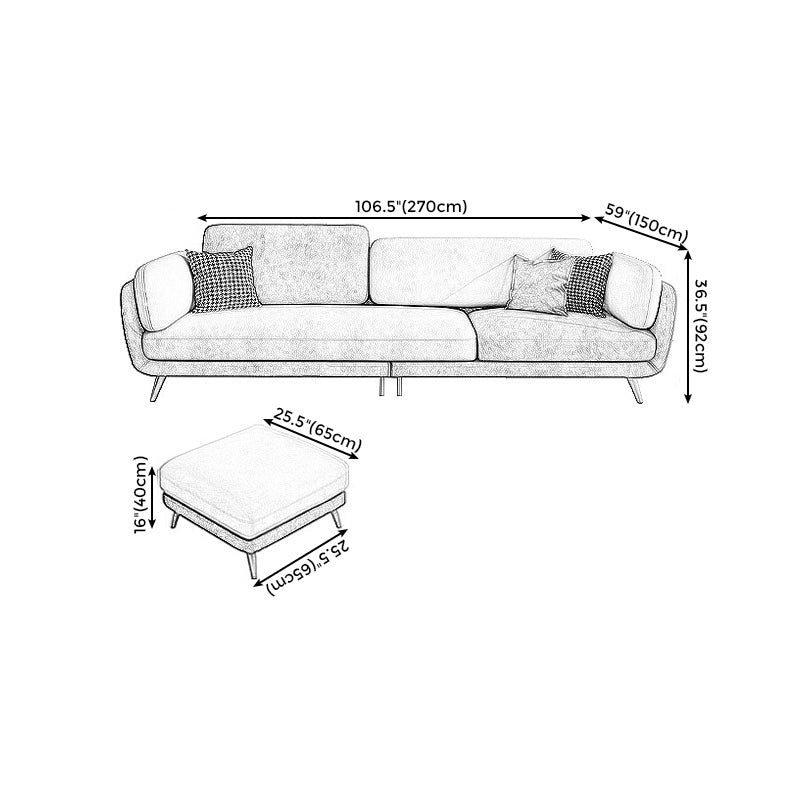 Scandinavian White Pillow Top Arm Sofa/Sectional with Removable Cushions
