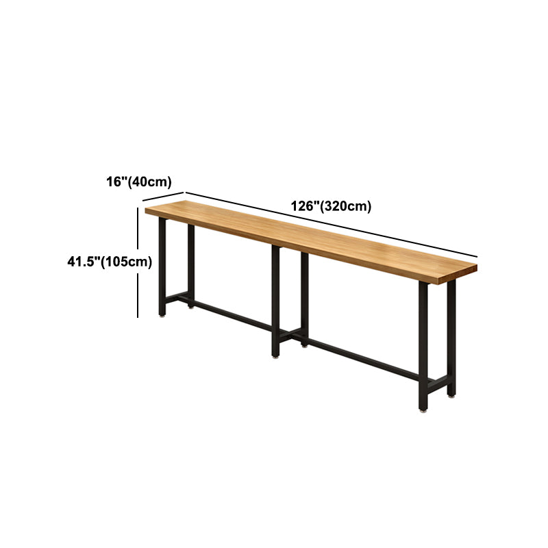 Rectangle Wood Top Counter Table Industrial Bar Table for Dining Room