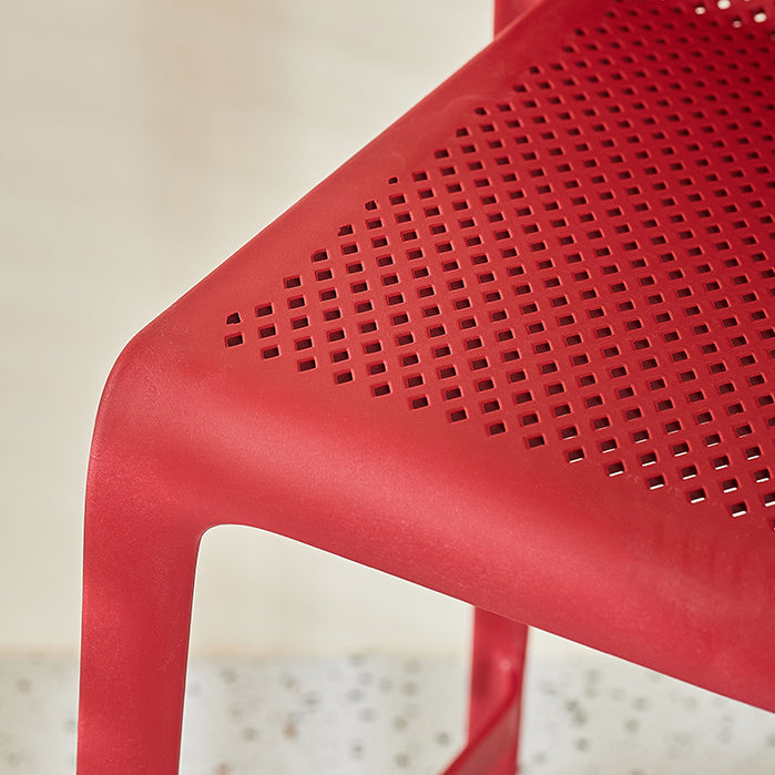 Modern Backrest Armless Counter Stool Plastic Hollowed Cafe Bar Stool with 4 Legs