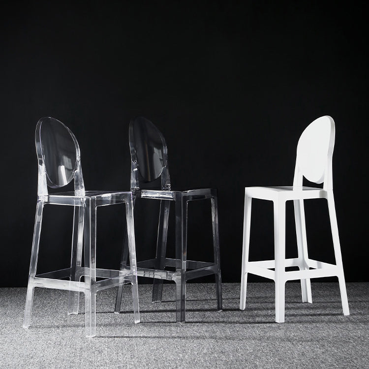 Dining Room Modern Acrylic Barstool 4 Legs Bar Stool with Pedal