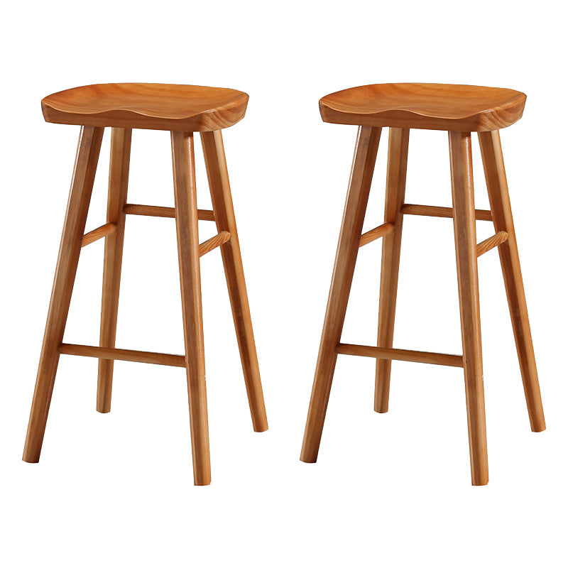 Modern Bristol Solid Wood Bar Stool Backless Footrest Barstool