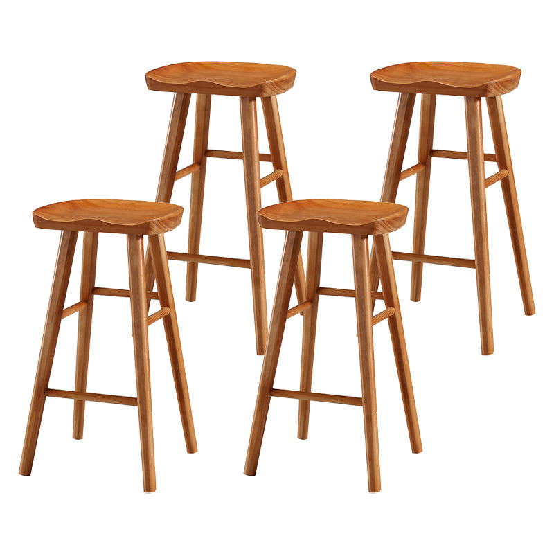 Modern Bristol Solid Wood Bar Stool Backless Footrest Barstool