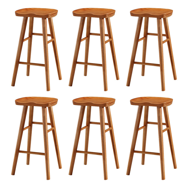 Modern Bristol Solid Wood Bar Stool Backless Footrest Barstool