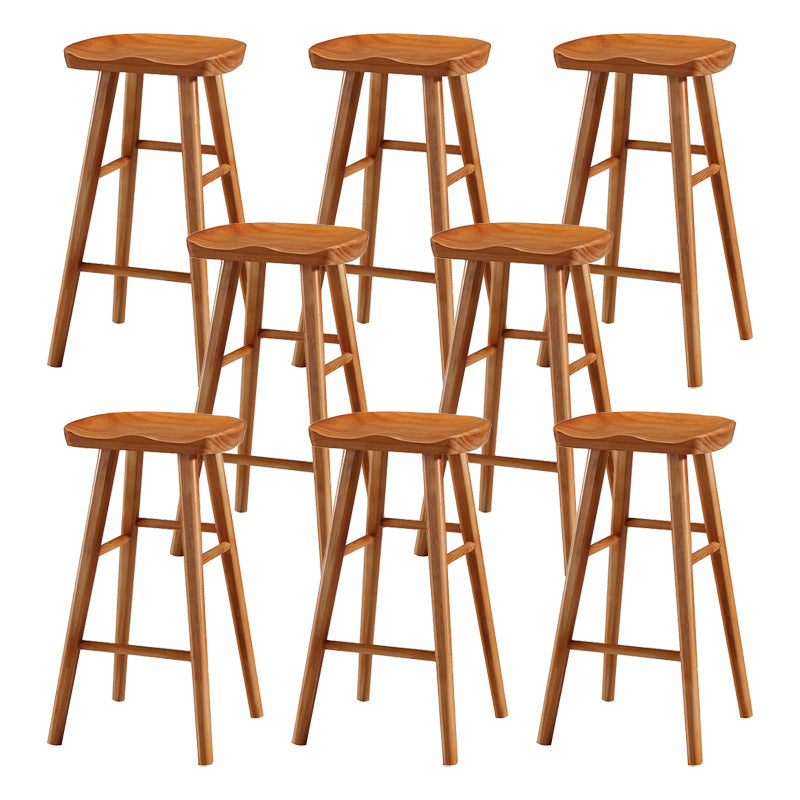 Modern Bristol Solid Wood Bar Stool Backless Footrest Barstool