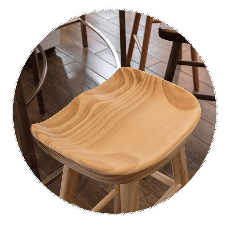 Modern Bristol Solid Wood Bar Stool Backless Footrest Barstool