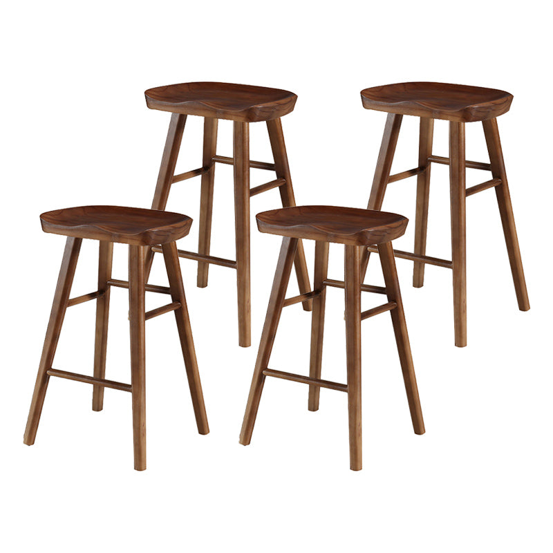 Modern Bristol Solid Wood Bar Stool Backless Footrest Barstool