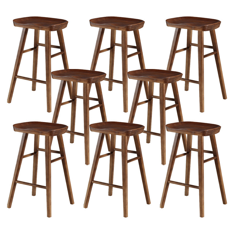 Modern Bristol Solid Wood Bar Stool Backless Footrest Barstool