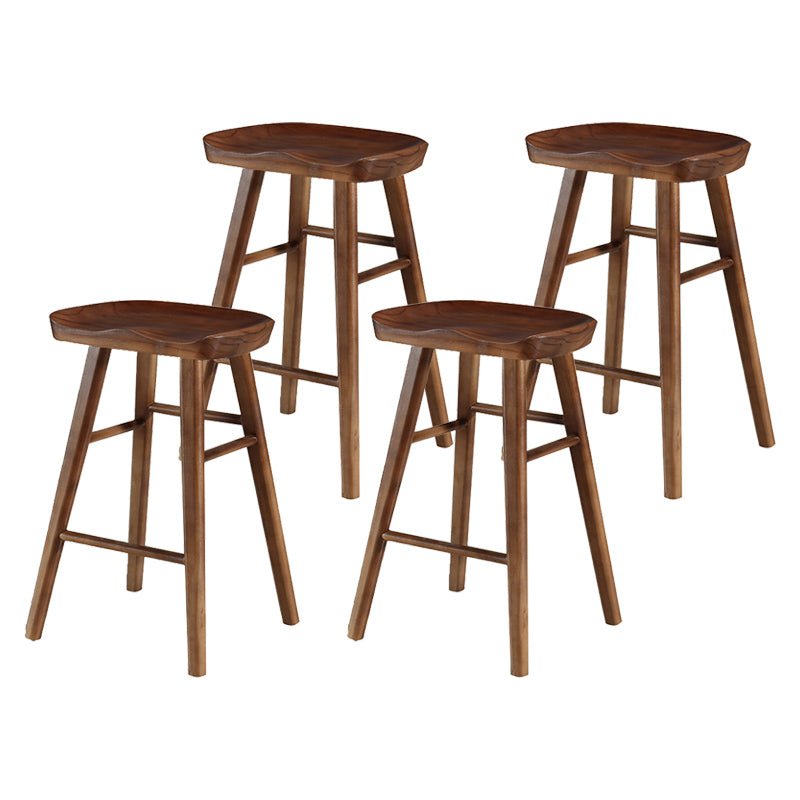 Modern Bristol Solid Wood Bar Stool Backless Footrest Barstool