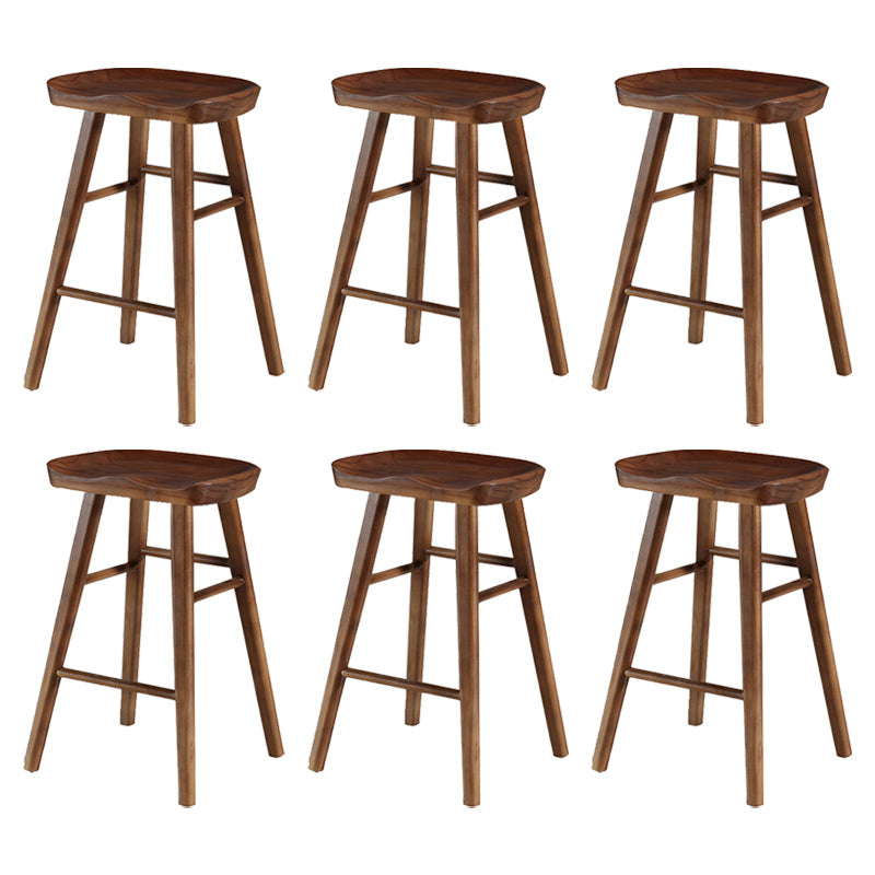 Modern Bristol Solid Wood Bar Stool Backless Footrest Barstool