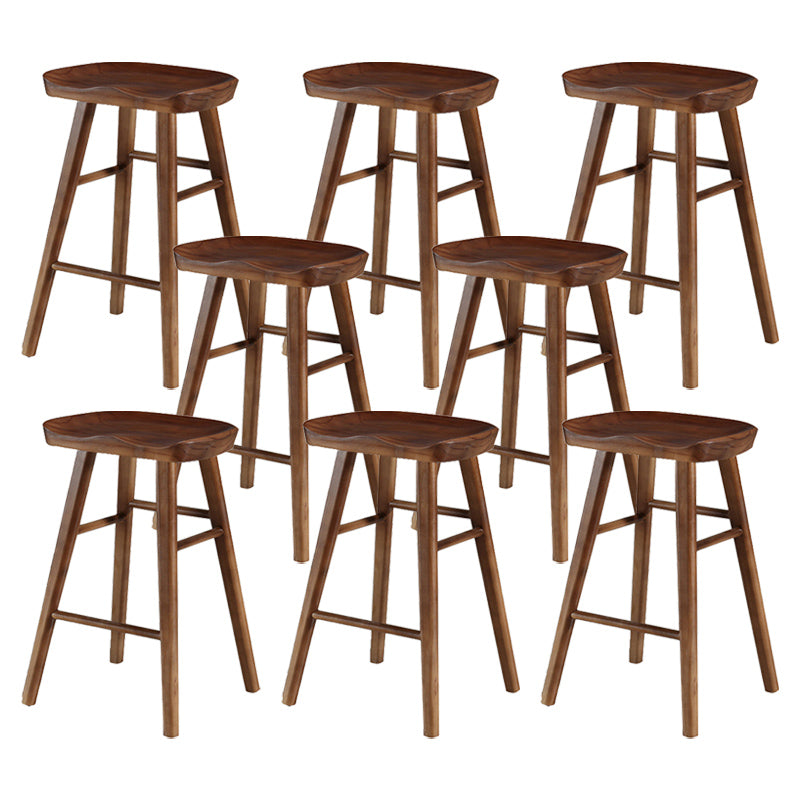 Modern Bristol Solid Wood Bar Stool Backless Footrest Barstool
