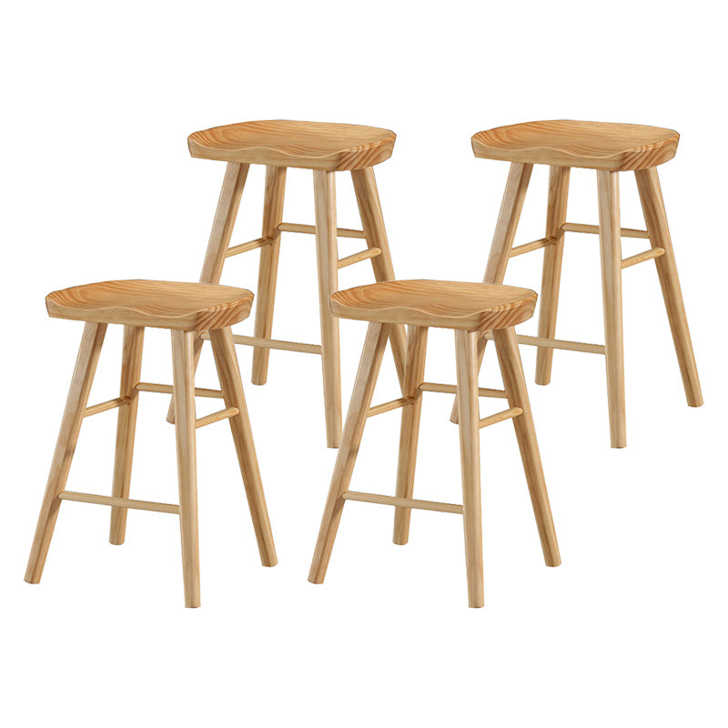 Modern Bristol Solid Wood Bar Stool Backless Footrest Barstool