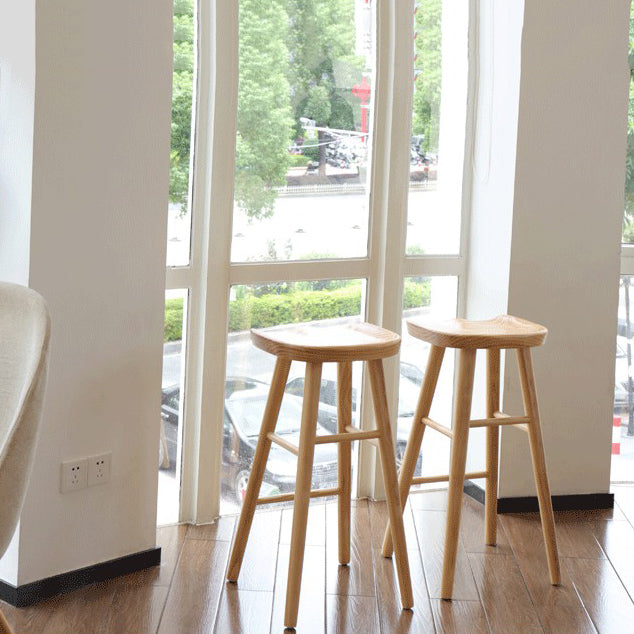 Modern Bristol Solid Wood Bar Stool Backless Footrest Barstool