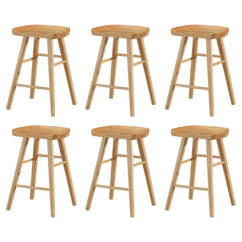 Modern Bristol Solid Wood Bar Stool Backless Footrest Barstool