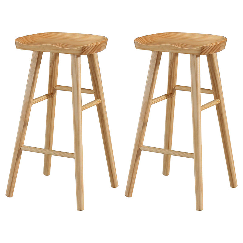 Modern Bristol Solid Wood Bar Stool Backless Footrest Barstool