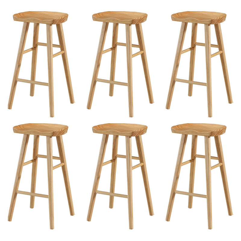 Modern Bristol Solid Wood Bar Stool Backless Footrest Barstool