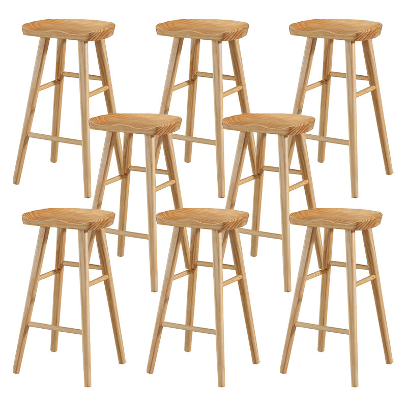 Modern Bristol Solid Wood Bar Stool Backless Footrest Barstool