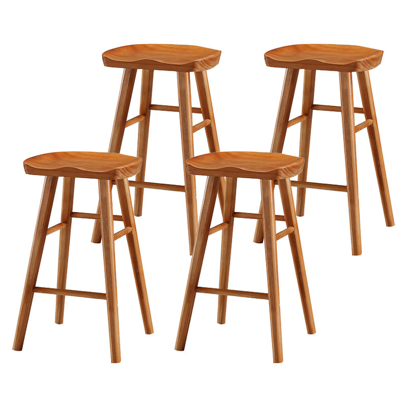 Modern Bristol Solid Wood Bar Stool Backless Footrest Barstool