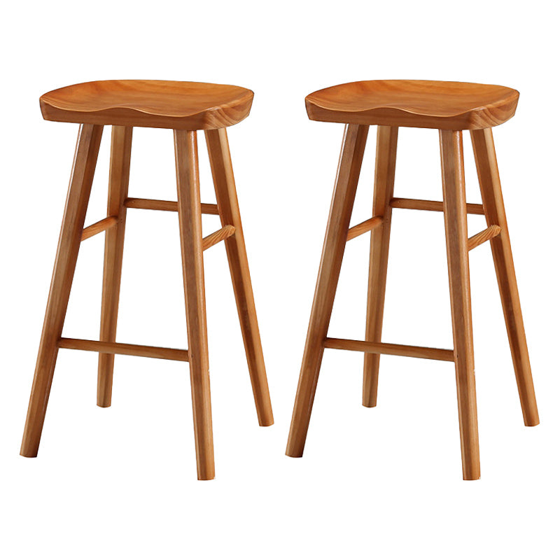 Modern Bristol Solid Wood Bar Stool Backless Footrest Barstool