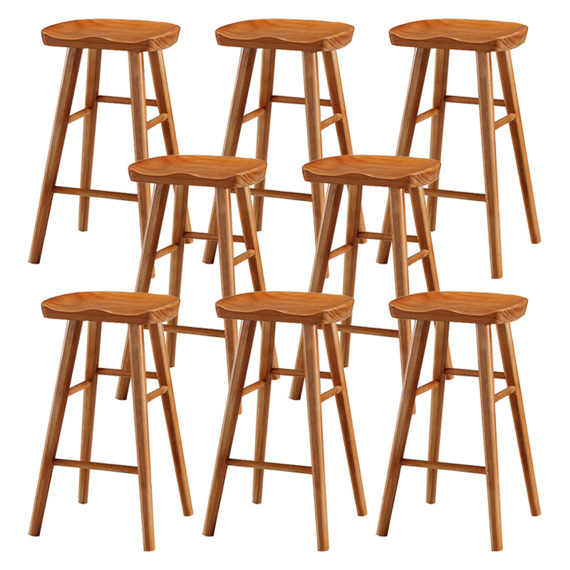 Modern Bristol Solid Wood Bar Stool Backless Footrest Barstool