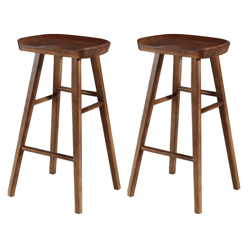 Modern Bristol Solid Wood Bar Stool Backless Footrest Barstool