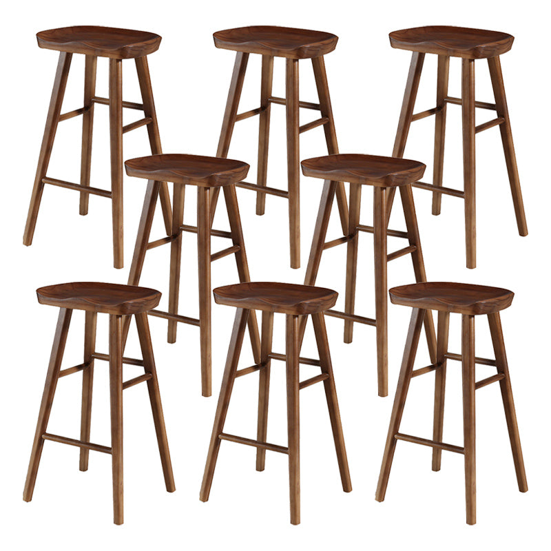 Modern Bristol Solid Wood Bar Stool Backless Footrest Barstool