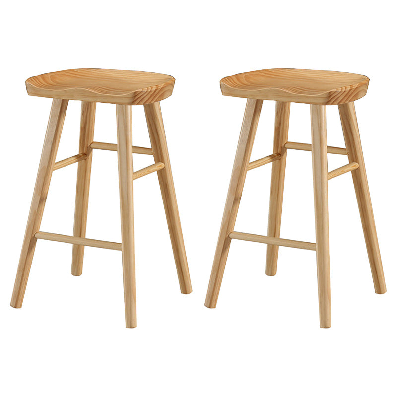 Modern Bristol Solid Wood Bar Stool Backless Footrest Barstool