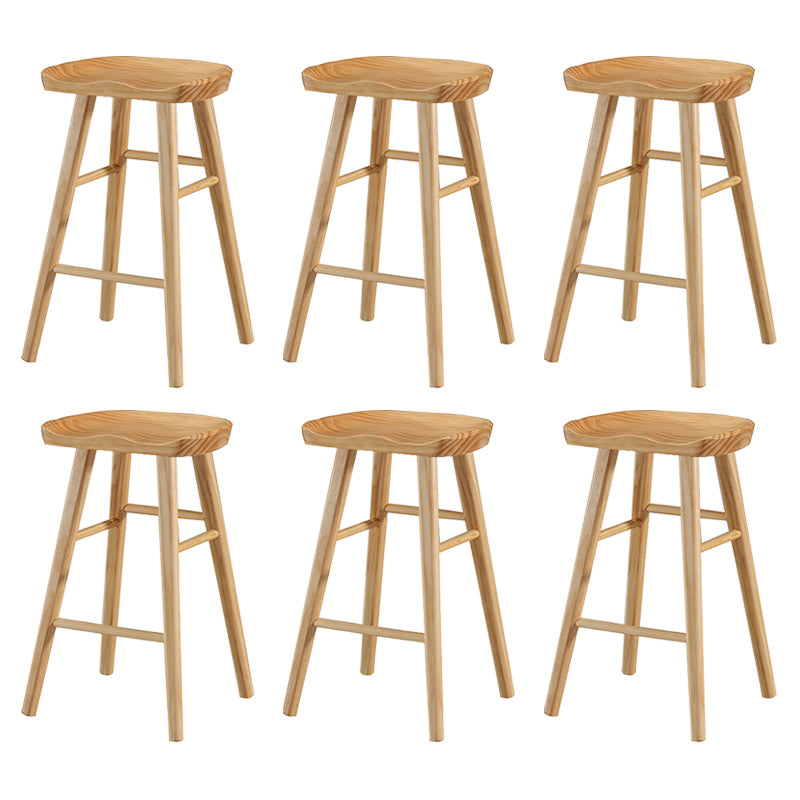 Modern Bristol Solid Wood Bar Stool Backless Footrest Barstool