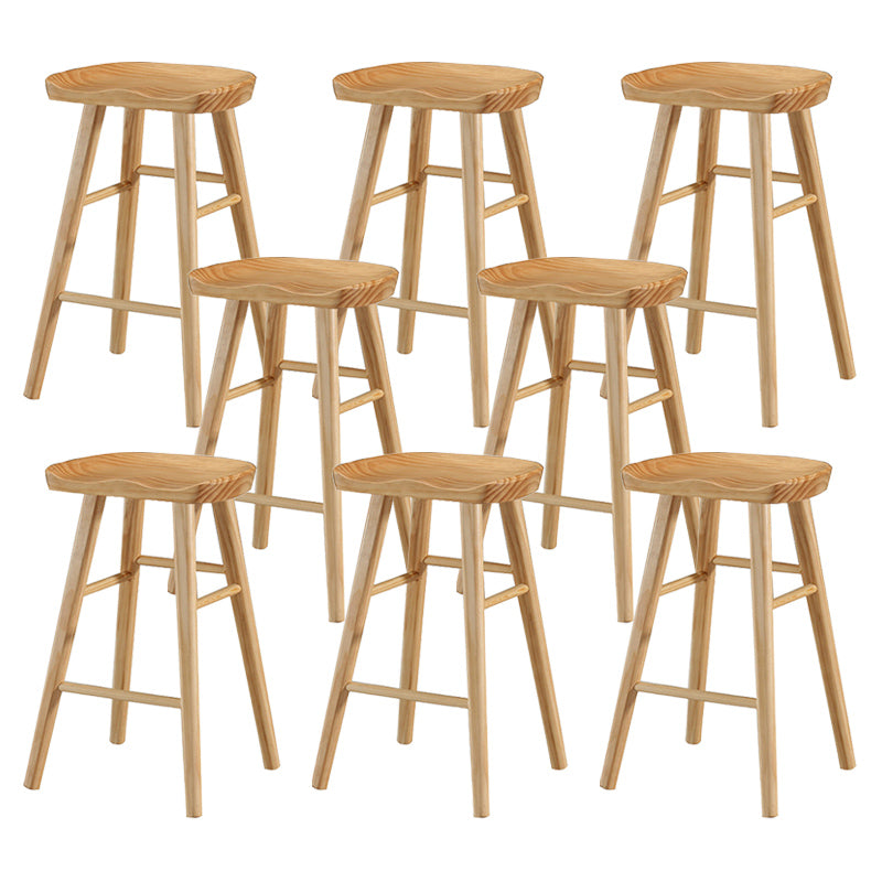 Modern Bristol Solid Wood Bar Stool Backless Footrest Barstool