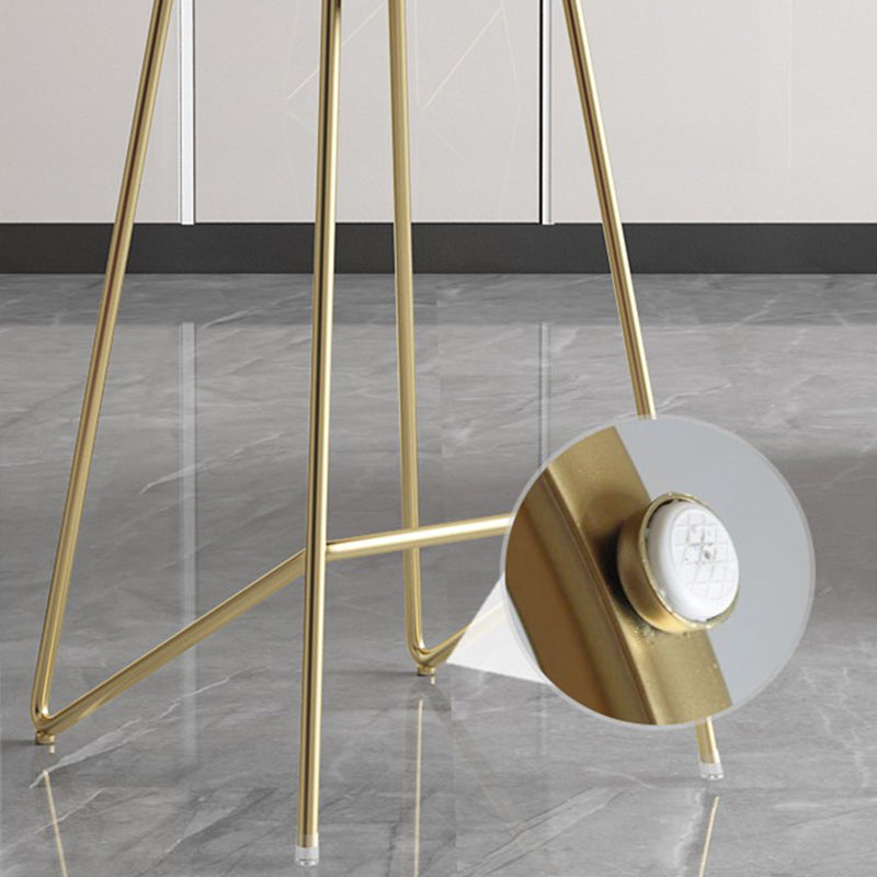 Modern Backrest Armless Counter Stool Iron Bar Stool with Leather Cushion