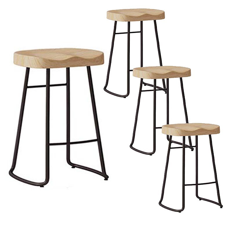 Modern Saddle Seat Bar-stool Solid Wood Counter Bar Stool for Home