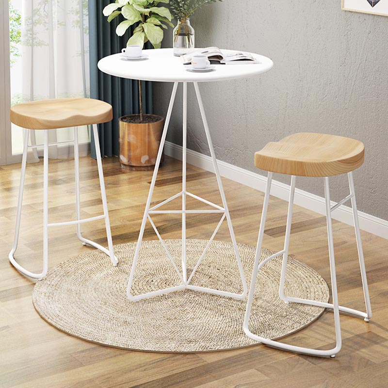 Modern Saddle Seat Bar-stool Solid Wood Counter Bar Stool for Home