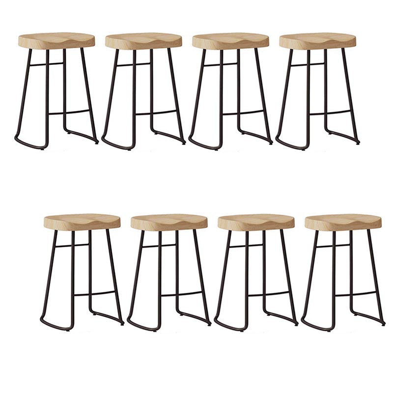 Modern Saddle Seat Bar-stool Solid Wood Counter Bar Stool for Home