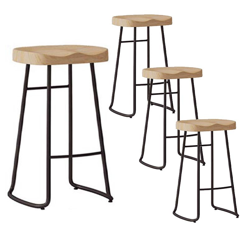 Modern Saddle Seat Bar-stool Solid Wood Counter Bar Stool for Home