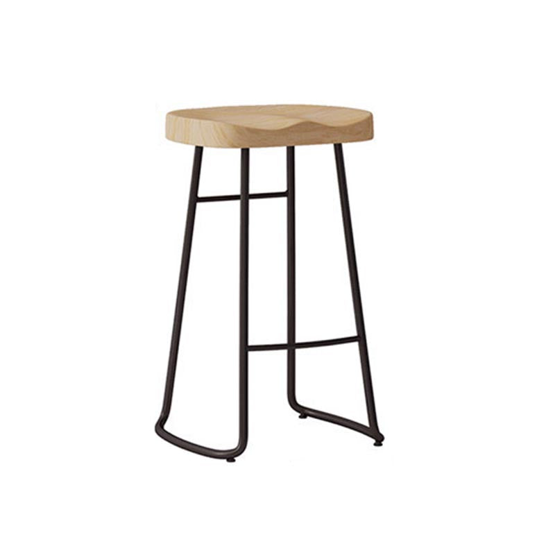 Modern Saddle Seat Bar-stool Solid Wood Counter Bar Stool for Home