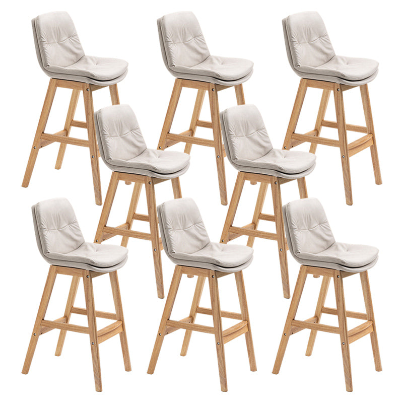 Modern Rubberwood Footrest Barstool Low Back Restaurant Stool