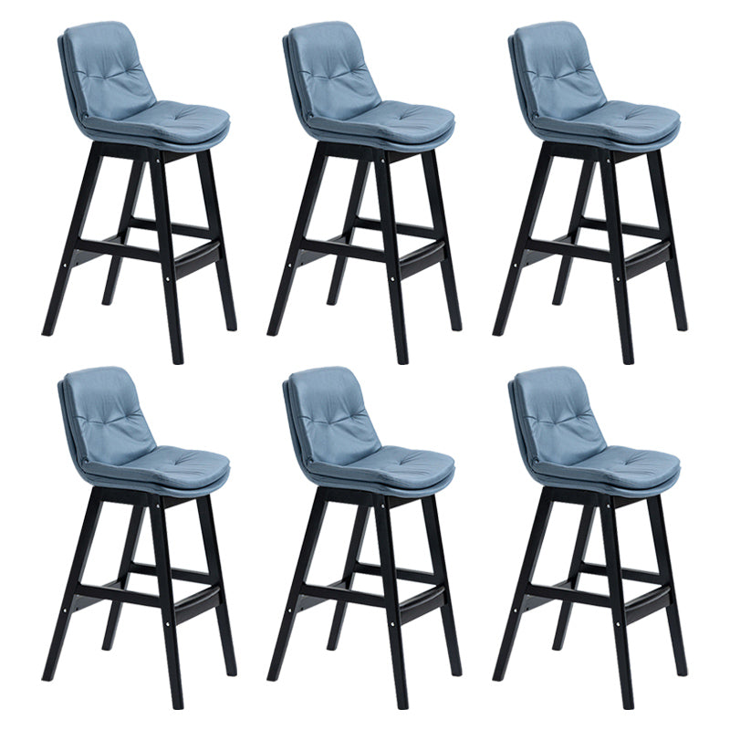 Modern Rubberwood Footrest Barstool Low Back Restaurant Stool