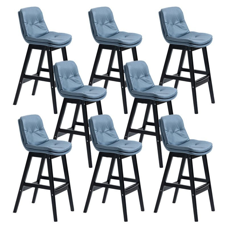 Modern Rubberwood Footrest Barstool Low Back Restaurant Stool