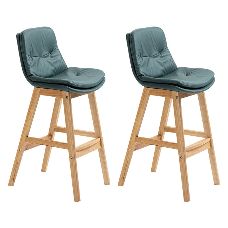 Modern Rubberwood Footrest Barstool Low Back Restaurant Stool