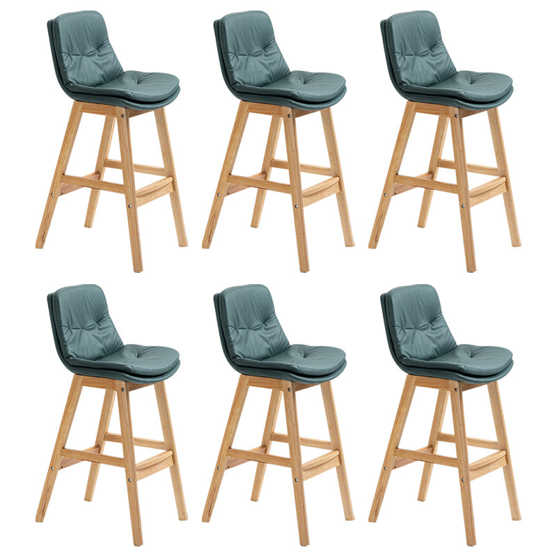 Modern Rubberwood Footrest Barstool Low Back Restaurant Stool