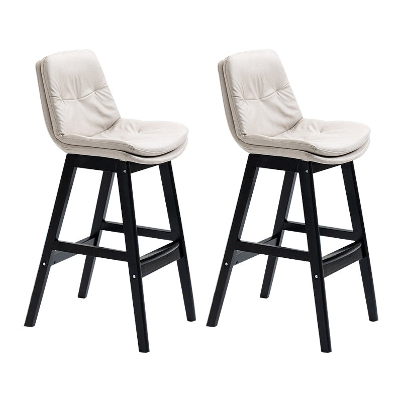 Modern Rubberwood Footrest Barstool Low Back Restaurant Stool