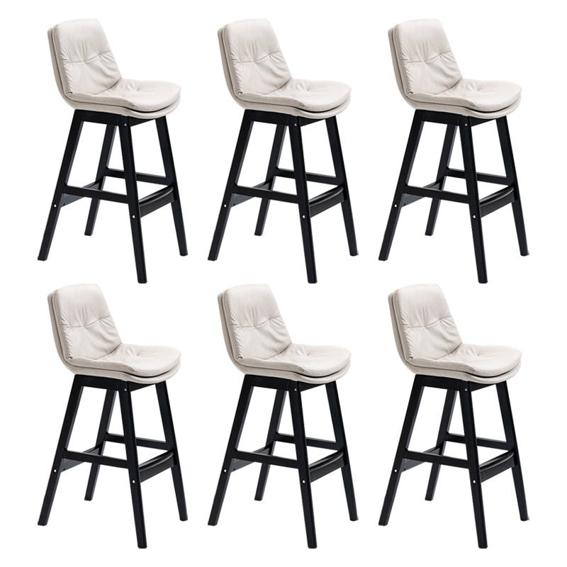 Modern Rubberwood Footrest Barstool Low Back Restaurant Stool
