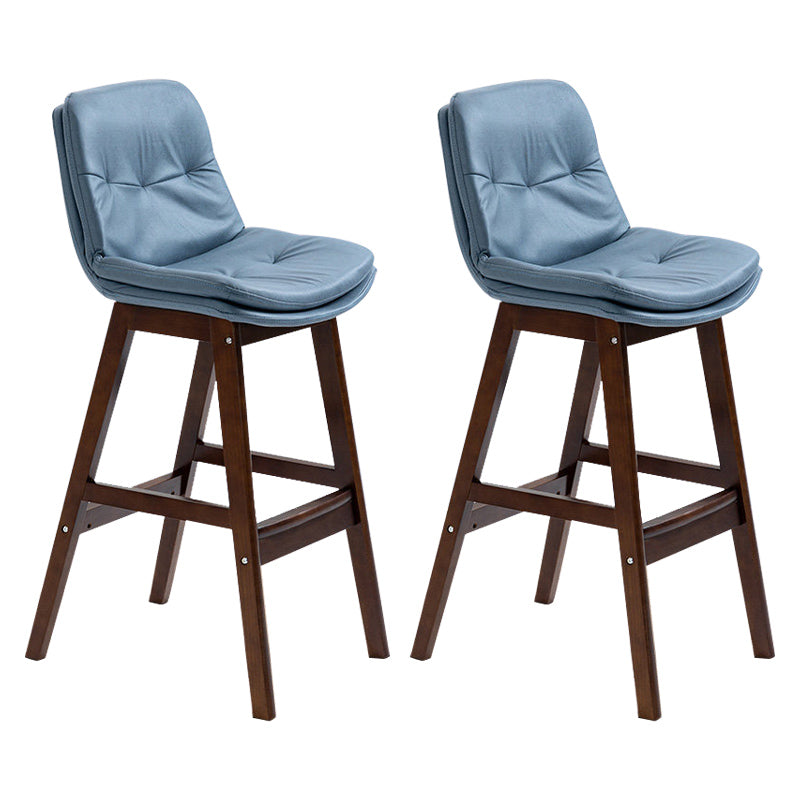 Modern Rubberwood Footrest Barstool Low Back Restaurant Stool