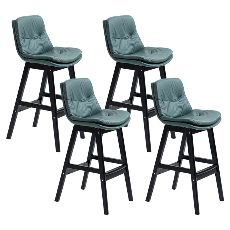 Modern Rubberwood Footrest Barstool Low Back Restaurant Stool