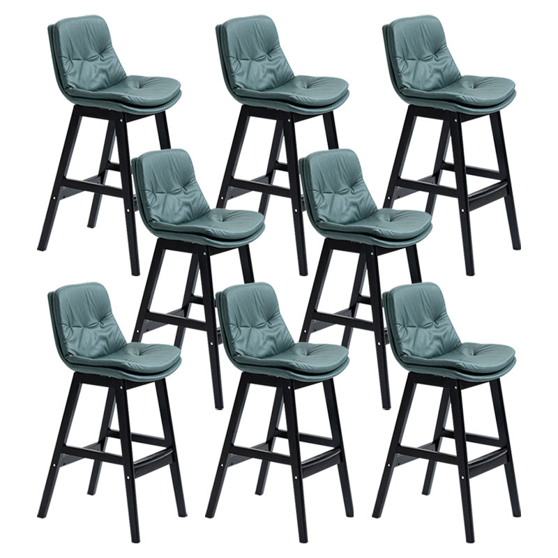 Modern Rubberwood Footrest Barstool Low Back Restaurant Stool